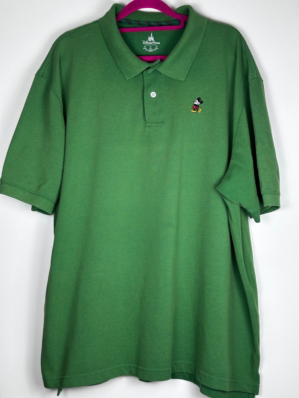 Disney Parks Men’s XL Green Polo Shirt Embroidered Mickey Mouse